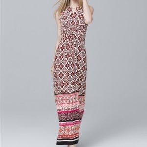 White House Black Market  Twist Detail Printed Knit Maxi Dress Size Small